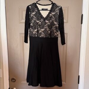 Elegant Black Floral Lace Dress